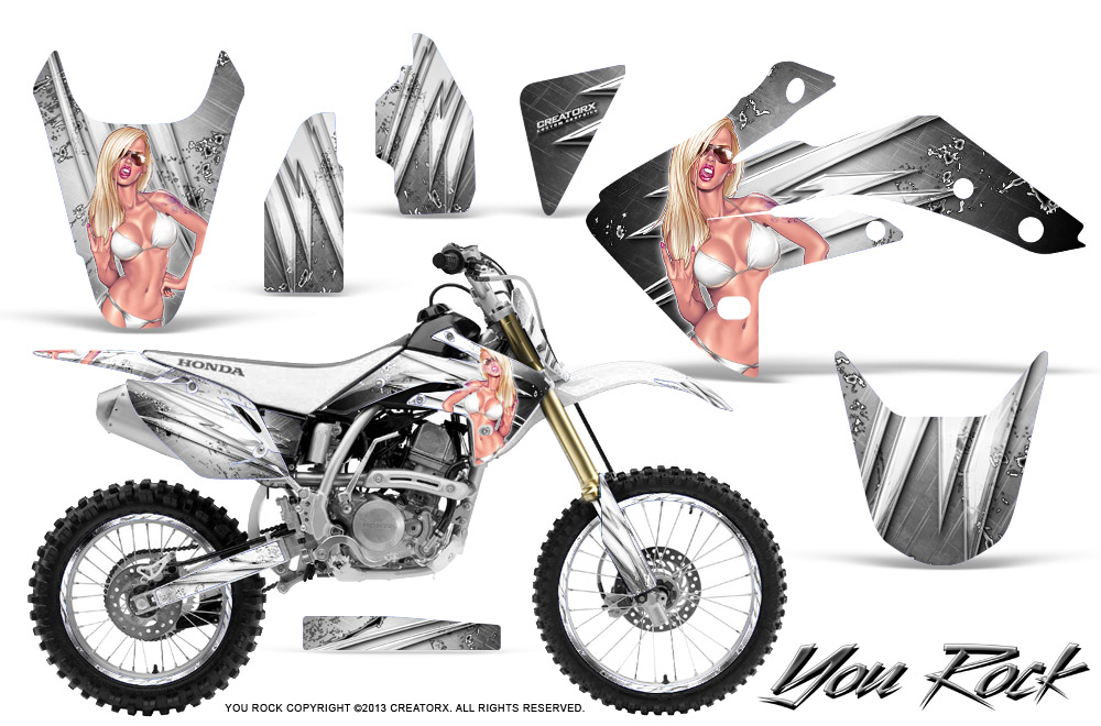 Honda CRF150R 07-10 Graphics Kit You Rock White NP Rims